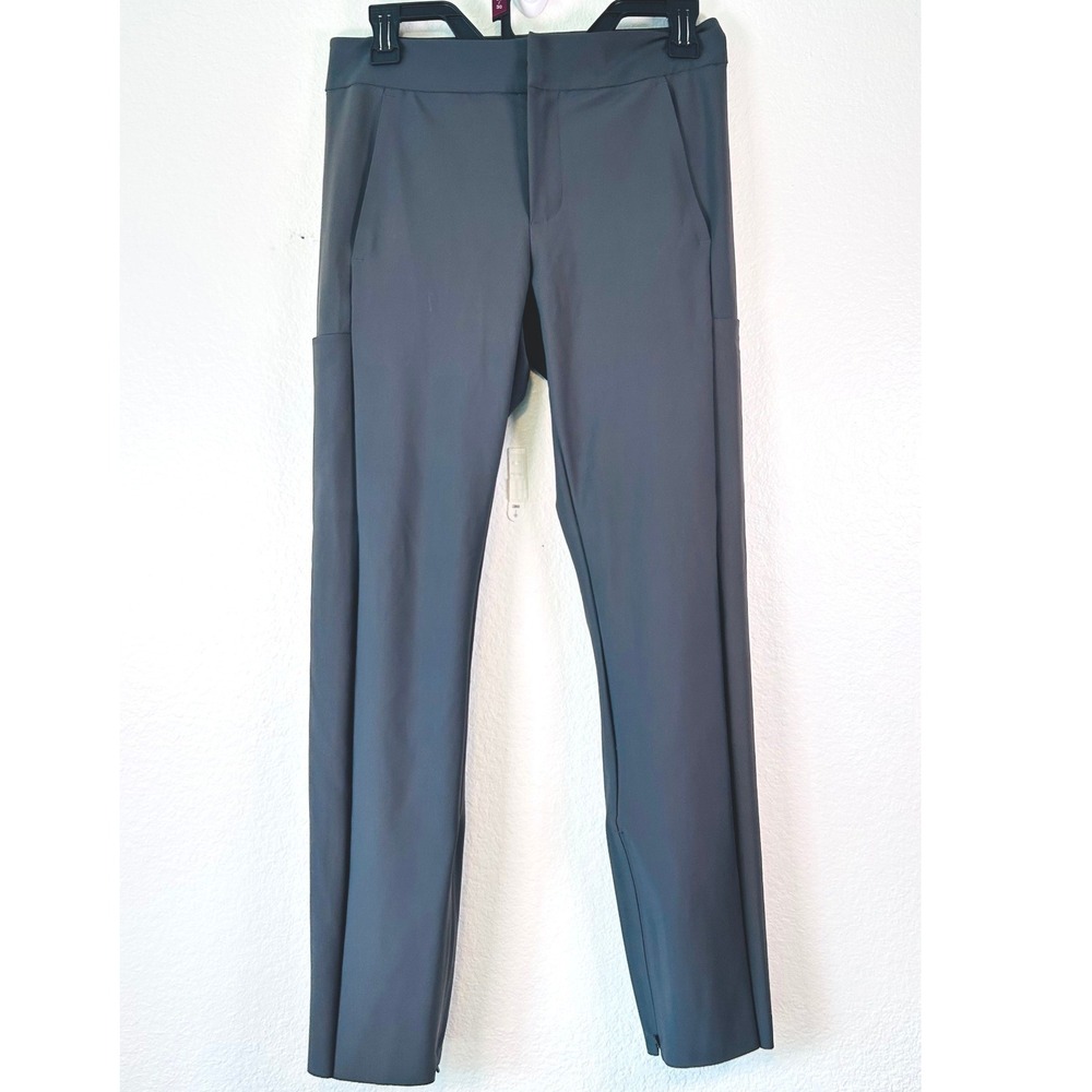 Athleta Stellar Trouser Minimalist Scandi Dark Gray Slim Leg Stretch Pants SZ 6